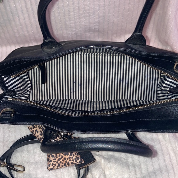 Kate Spade Black Satchel with Leopard Bow comes with crossbody strap - Picture 6 of 7